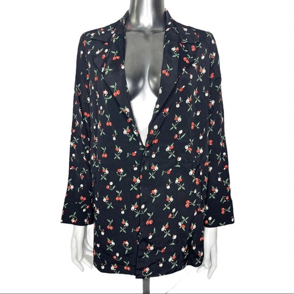 Flynn Skye Blair Blazer  Cherry Bomb Black Red oversized Size XS - Picture 3 of 5